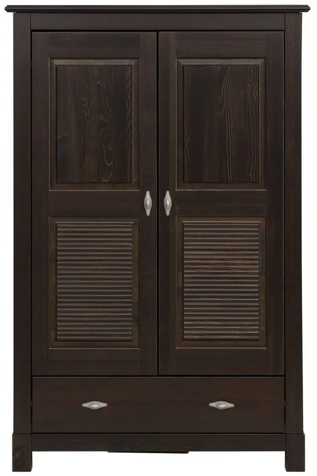 OTTO home Wäscheschrank Rauna (B/H/T ca. 96/155/38 cm) aus massiver Kiefer, FSC®, 2-türig, 96cm breit, Braun, – Produktbild 4 von 5