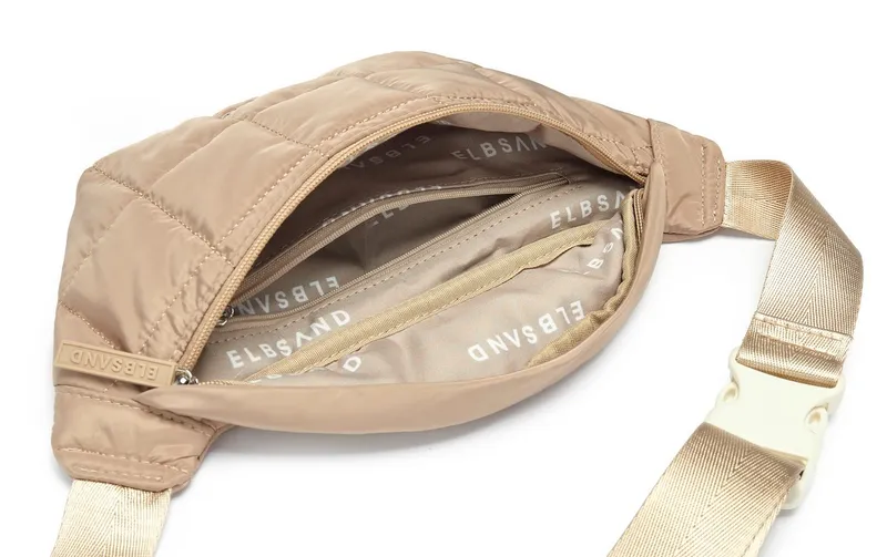 Elbsand Elbsand Umhängetasche Minibag, Crossbody Bag, Bauchtasche, Damentasche, NEU Handtasche Damen zum Umhängen mit modischer Steppung VEGAN, Beige, – Produktbild 5 von 5