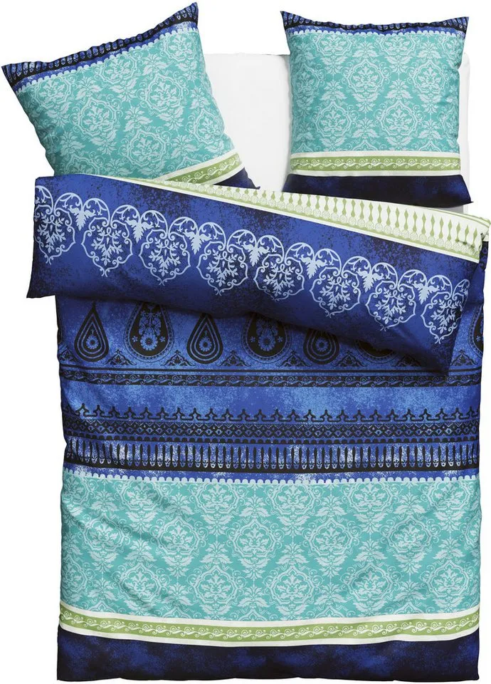 OTTO home Bettwäsche Sonnenham, Renforcé, 2 teilig, in Gr. 135x200 oder 155x220 cm, 100% Baumwolle, Paisley, Blau, – Produktbild 3 von 7