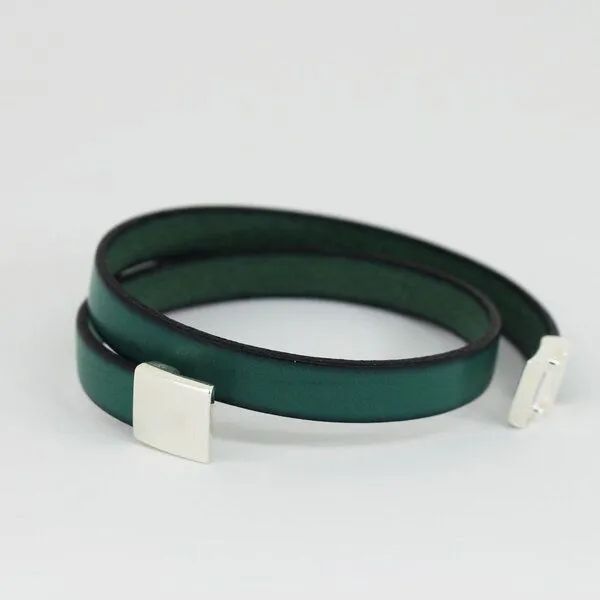 Mitienda Shop Mitienda Shop Lederarmband mit Magnetverschluss Unisex, Türkis-silber, – Produktbild 2 von 2