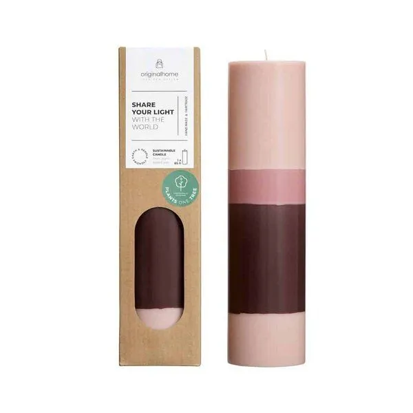 Originalhome Originalhome Geruchsneutrale Geschichtete Stumpenkerze – vegan & fair., Rosa (dusty rose), – Produktbild 1 von 1