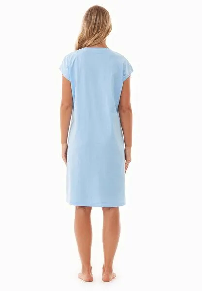 ORGANICATION ORGANICATION DANVEER | Nachthemd aus Bio-Baumwolle mit Print, Light blue, – Produktbild 4 von 4
