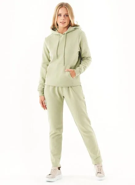 ORGANICATION ORGANICATION ESSENTIALS-PUREEN- Soft Touch Sweathose aus Bio-Baumwolle, Grün(sage green), – Produktbild 2 von 3