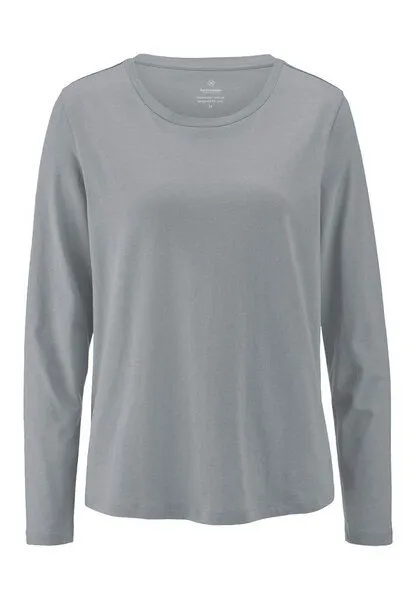 hessnatur hessnatur Longsleeve Relaxed aus Regenerative Organic Cotton (ROC), Nebelblau, – Produktbild 3 von 4