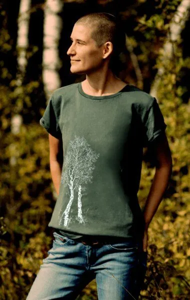 Life-Tree Life-Tree Shirt aus Biobaumwolle Fairwear für Damen "Birke", Grün, – Produktbild 5 von 5