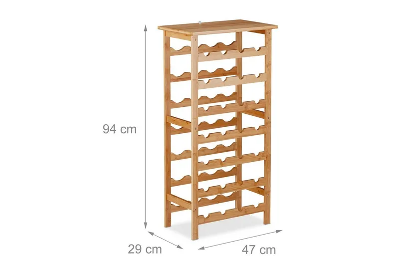 RELAXDAYS RELAXDAYS Weinregal für 28 Flaschen, 1-tlg., Braun, – Produktbild 4 von 5