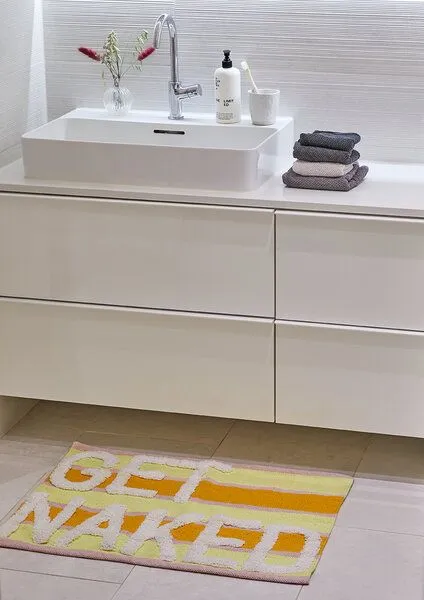 liv interior liv interior Hand-getüftete Badematte NAKED, Gelb/orange, – Produktbild 1 von 1