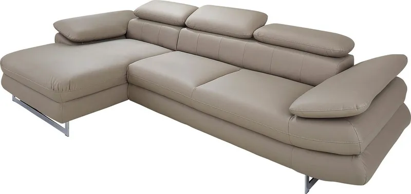 COTTA Ecksofa Solution L-Form, B:286cm,modern mit Relaxarmlehne, Wellenunterfederung, mit Arm- & Kopfteilverstellung, wahlweise mit Schlaffunktion, Beige, – Produktbild 3 von 8