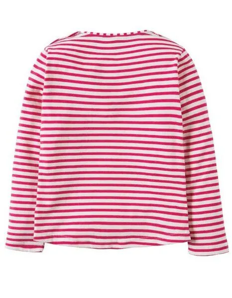 Frugi Frugi Maritimes Langarm-Shirt im pink-weissen Ringellook Louise Stripe Top – Produktbild 3 von 3