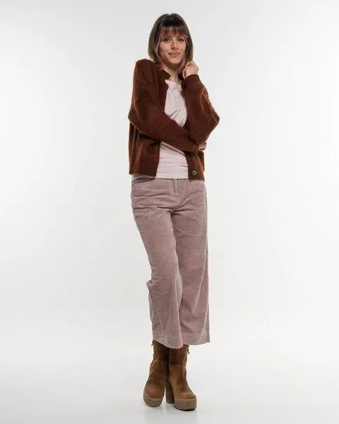 Alma & Lovis Alma & Lovis Kuschelige Wohlfühljacke aus gebrushtem Alpakastrick | Brushed Jacket, Maron (braun), – Produktbild 3 von 4