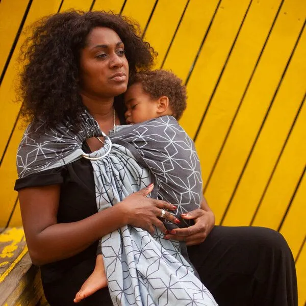 Hoppediz Hoppediz Babytragetuch - Ring-Sling kbA, Malmö aqua, – Produktbild 3 von 4