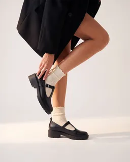 BOHEMA BOHEMA Damen vegan Schuhe Mary Jane Curtsy Schwarz – Produktbild 1 von 1