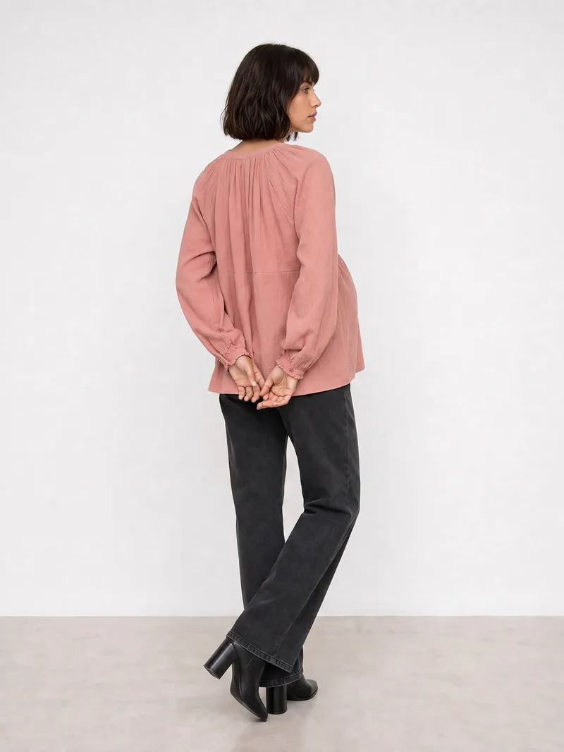 Vertbaudet Bluse für Schwangerschaft und Stillzeit, Rosenholz, – Produktbild 4 von 4