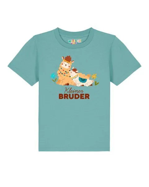 watabout.kids watabout.kids T-Shirt Kinder Lama Kleiner Bruder, Teal monstera, – Produktbild 1 von 2