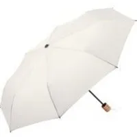 FARE FARE Mini-Taschenschirm Sicherheitsschieber Gerader Griff mit Einkaufstasche, Natur weiss, – Produktbild 1 von 1