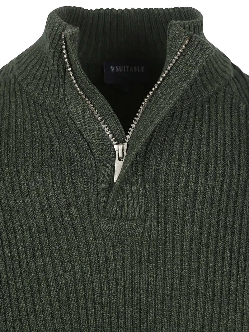 Suitable Suitable Mou Half-Zip Pullover Dunkelgrün - Größe XL, Dunkelgrün, – Produktbild 4 von 5