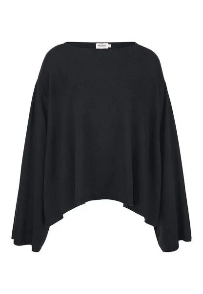 hessnatur hessnatur Strick Pullover Oversize aus Bio-Merinowolle mit Cashmere, Schwarz, – Produktbild 3 von 4