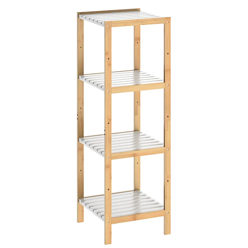Casaria® Casaria Casaria Standregal Bambus Weiß 110x33x34cm – Produktbild 1 von 1