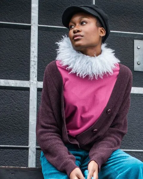 Alma & Lovis Alma & Lovis Oversized Langarmshirt aus Bio-Baumwolle | Loose Shirt, Fuchsia, – Produktbild 4 von 4