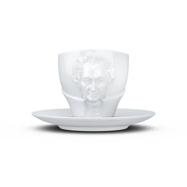 FIFTYEIGHT PRODUCTS FIFTYEIGHT PRODUCTS Goethe Talent Porzellan Tasse mit Unterteller – Produktbild 2 von 4