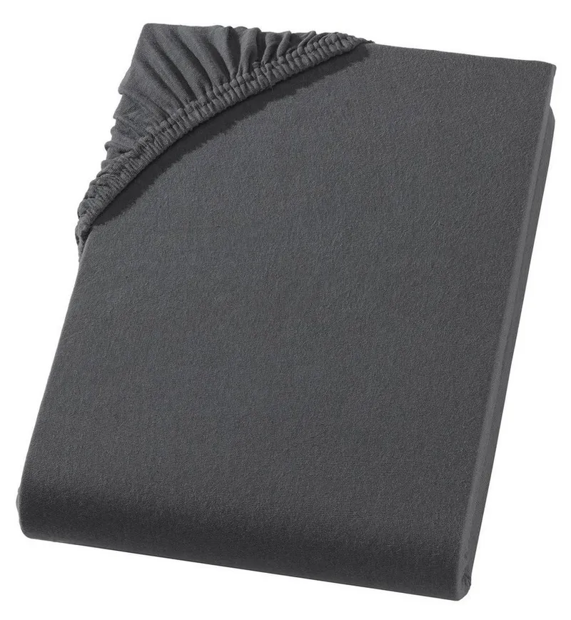 Carpe Sonno Spannbettlaken Topper Spannbetttuch Jersey 140x200 160x200 180x200 200x200 Baumwolle, Jersey, Gummizug: rundum, (1 Stück), Topper Spannbettlaken 140x200 für Matratzen bis 10cm Höhe, Grau, – Produktbild 2 von 5
