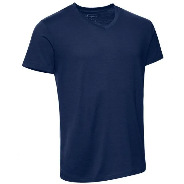 Kaipara - Merino Sportswear Kaipara - Merino Sportswear Merino Shirt Herren Kurzarm Regularfit V-Neck 150, Marine, – Produktbild 2 von 2