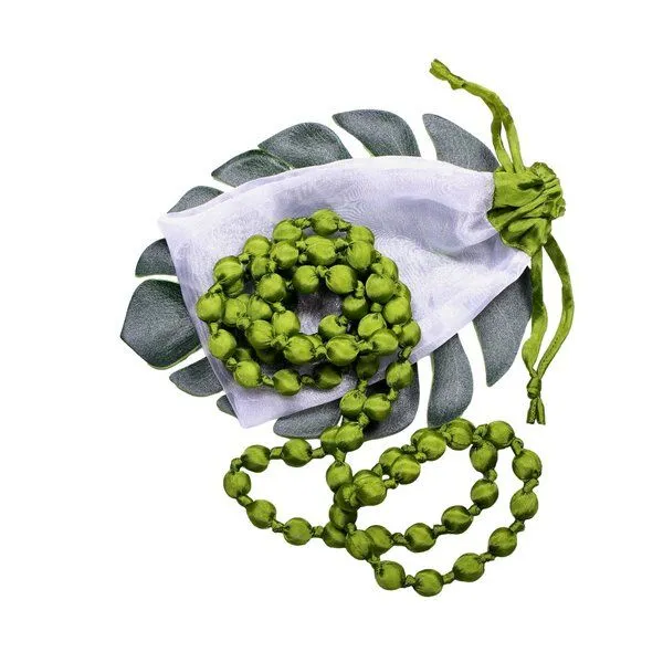 Schönes aus Indochina Schönes aus Indochina Seidenkette mit Knoten, Grün, – Produktbild 3 von 4