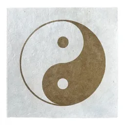 Veskor Cassiopeia Veskor Cassiopeia YIN YANG Heilige Geometrie Linoldruck | 22 × 22 cm | Gold auf Naturweiß – Produktbild 1 von 1