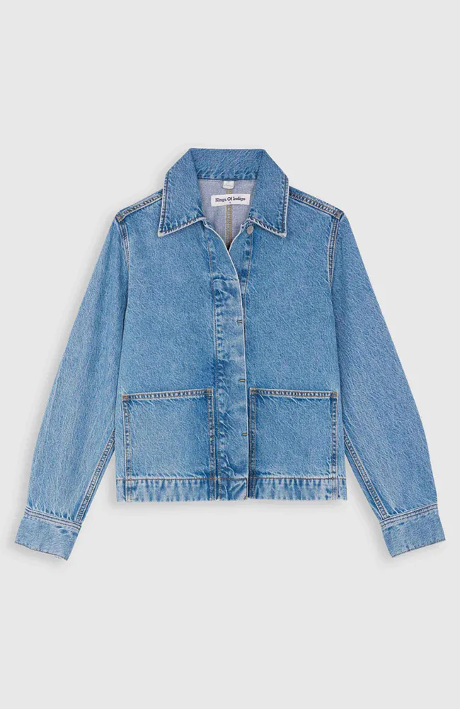 Kings Of Indigo Kings of Indigo Damen vegan Jacke Ota Cindy Mid Washed Blau, Blau, – Produktbild 4 von 4