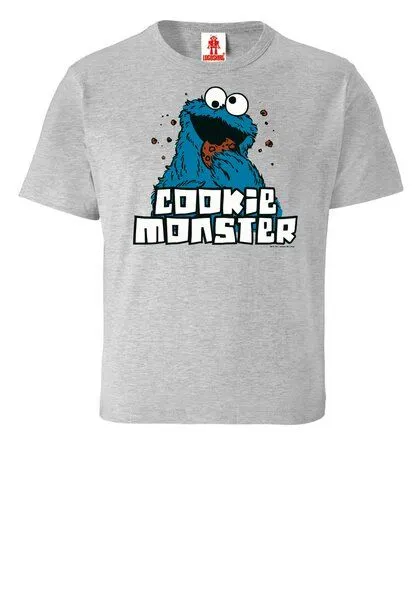 LOGOSH!RT LOGOSH!RT Sesamstrasse Krümelmonster Cookie Monster Kinder, Grau-meliert, – Produktbild 2 von 4