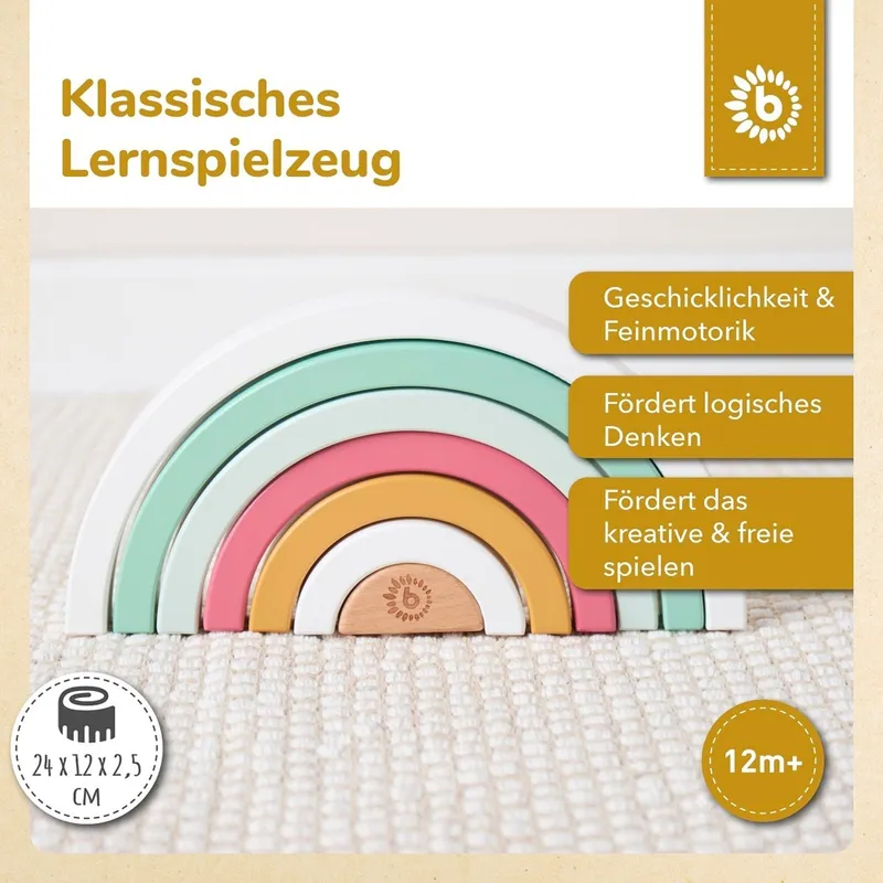 Bieco Bieco Regenbogen aus Holz - ab 12 Monate, Blau, – Produktbild 2 von 3
