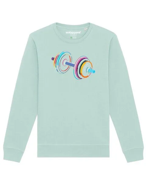 watapparel watapparel Sweatshirt Unisex 80s Hantel, Caribbean blue, – Produktbild 1 von 4