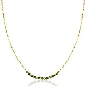 ELEKTROPULLI Feine Kette mit Perlen in ca. 45 cm x 1,6 mm (inkl. 5 cm Verlängerungskette) von Elektropulli, Green, – Produktbild 2 von 3