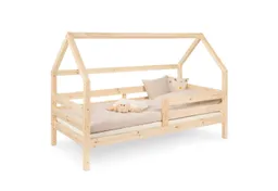 Ehrenkind Hausbett Sona aus FSC®-zertifiziertem Kiefernholz, höhenverstellbar (90x200 cm, inkl. Rollrost und abnehmbarem Rausfallschutz), 2-in-1 Bett – bodentief oder in Standardhöhe aufbaubar – Produktbild 1 von 1