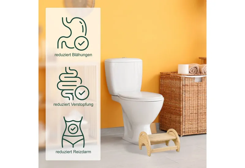 RELAXDAYS RELAXDAYS Badhocker Verstellbarer Toilettenhocker aus Bambus (1 St), Braun, – Produktbild 3 von 5