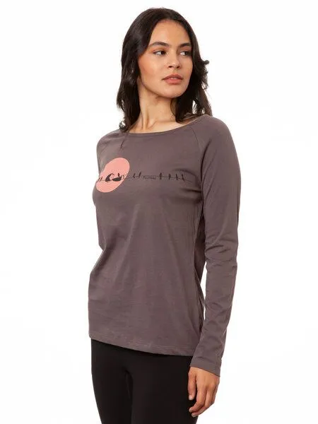FellHerz FellHerz Damen Raglan Longsleeve Sunrise volcanic grey Bio Fair Vegan – Produktbild 3 von 4