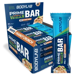 Bodylab24 Prime Crunchy Vegan Bar - 12x60g - White Peanut Crunch – Produktbild 1 von 1