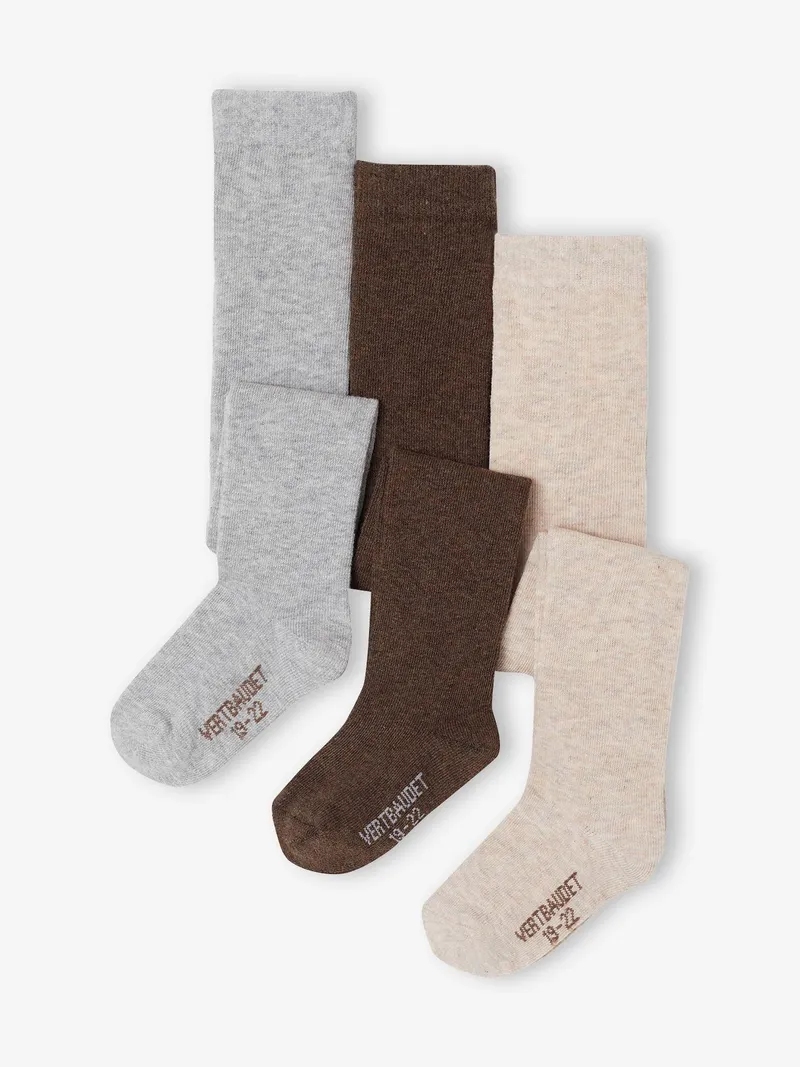 Vertbaudet 3er-Pack Baby Strumpfhosen BASIC, Dunkelbraun, – Produktbild 1 von 2