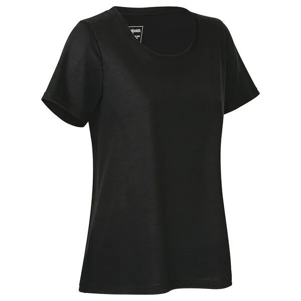 Kaipara - Merino Sportswear Kaipara - Merino Sportswear URBAN Merino Shirt Damen Kurzarm Regular 200 weiter Halsausschnitt, Black, – Produktbild 2 von 2