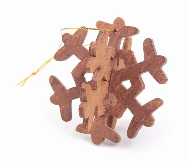 El Puente El Puente Deko-Anhänger "Schneeflocke" | Fair Trade & Handmade aus Vietnam, Braun, – Produktbild 1 von 1