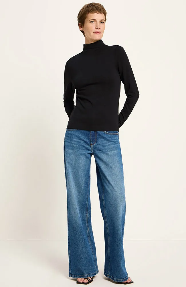 LANIUS Lanius Damen vegan Pullover Rollkragenpullover Schwarz, Schwarz, – Produktbild 2 von 2