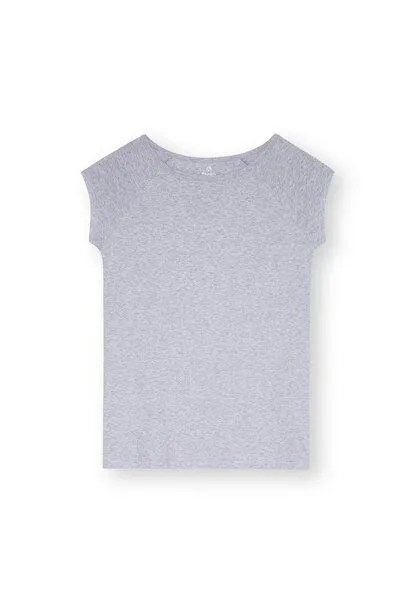THOKKTHOKK ThokkThokk TT01 Cap Sleeve T-Shirt Damen (GOTS, vegan, Bio-Baumwolle), Grau (grey melange), – Produktbild 2 von 6