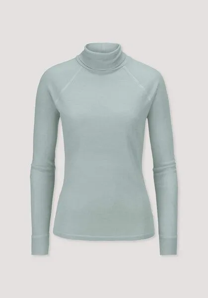 hessnatur hessnatur Longsleeve Slim aus Bio-Merinowolle und TENCEL Lyocell, Polargrün, – Produktbild 4 von 4