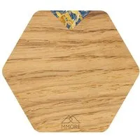 MMore MMORE Untersetzer aus Holz - Amerikanischer Nussbaum, Eichenholz und organische Materialien / 4er-Set Untersetzer, Sommerhimmel, – Produktbild 1 von 2