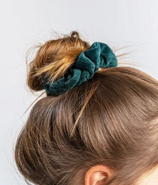 obumi Obumi Scrunchie Samt - Bio Baumwolle, Dark green, – Produktbild 1 von 3