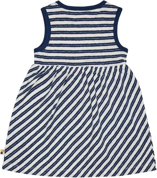 loud + proud loud + proud Babys & Kinder Kleid Streifen mit Leinen, GOTS-zertifiziert, Ultramarine(blau), – Produktbild 5 von 5