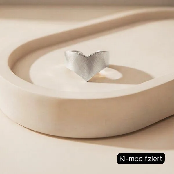 ELEKTROPULLI ELEKTROPULLI Größenverstellbarer Round Matt Ring ca. 1,5 cm breit, Silber, – Produktbild 2 von 3