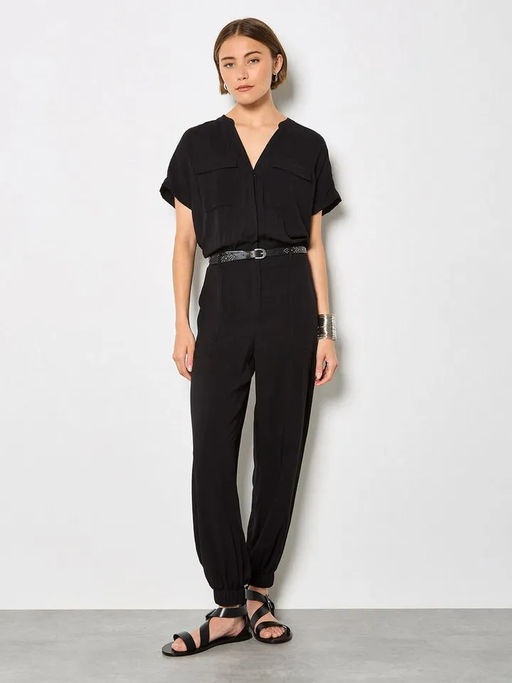 Apricot Apricot Jumpsuit Utility-Jumpsuit Einfarbig, Schwarz, – Produktbild 2 von 5