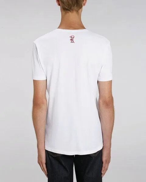 Human Family Human Family Bio Herren V-Neck T-Shirt "Chill - Rescue Repeat" in weiß – Produktbild 4 von 4
