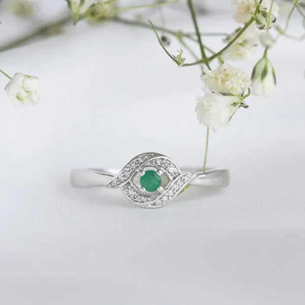 Eppi Eppi Ring mit Smaragd und Diamanten Nurisa, Gelb, – Produktbild 3 von 4